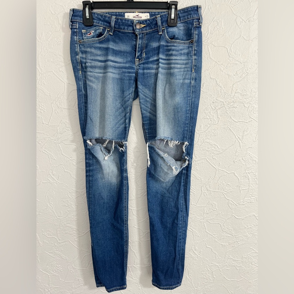 Hollister Straight Women's Jeans, 9R, 29 x 31, Distressed, Blue